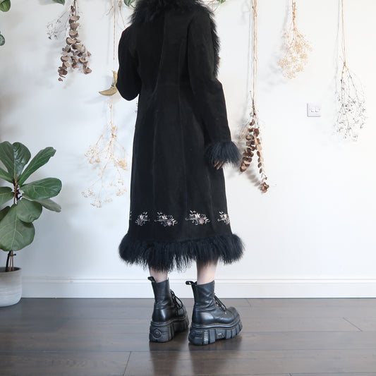 Black afghan coat - size M