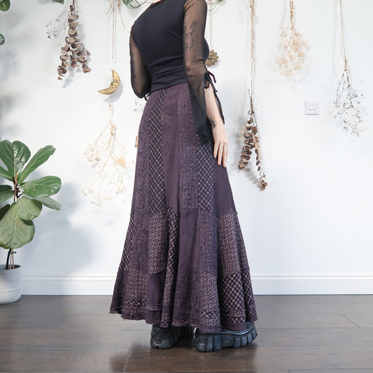 Purple patchwork skirt - size M