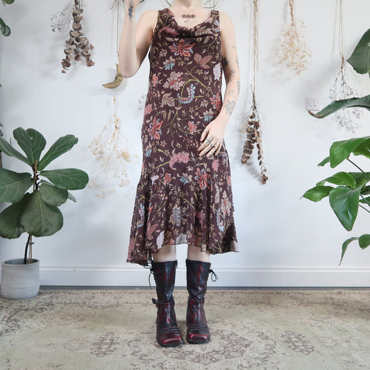 Brown whimsical dress - size L