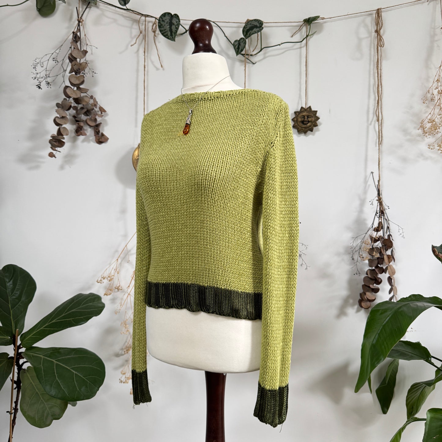 Green knit top - size M