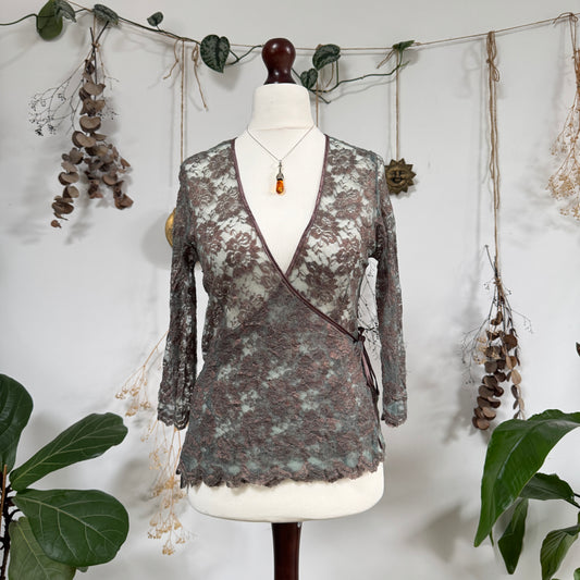 Lace mesh top - size L
