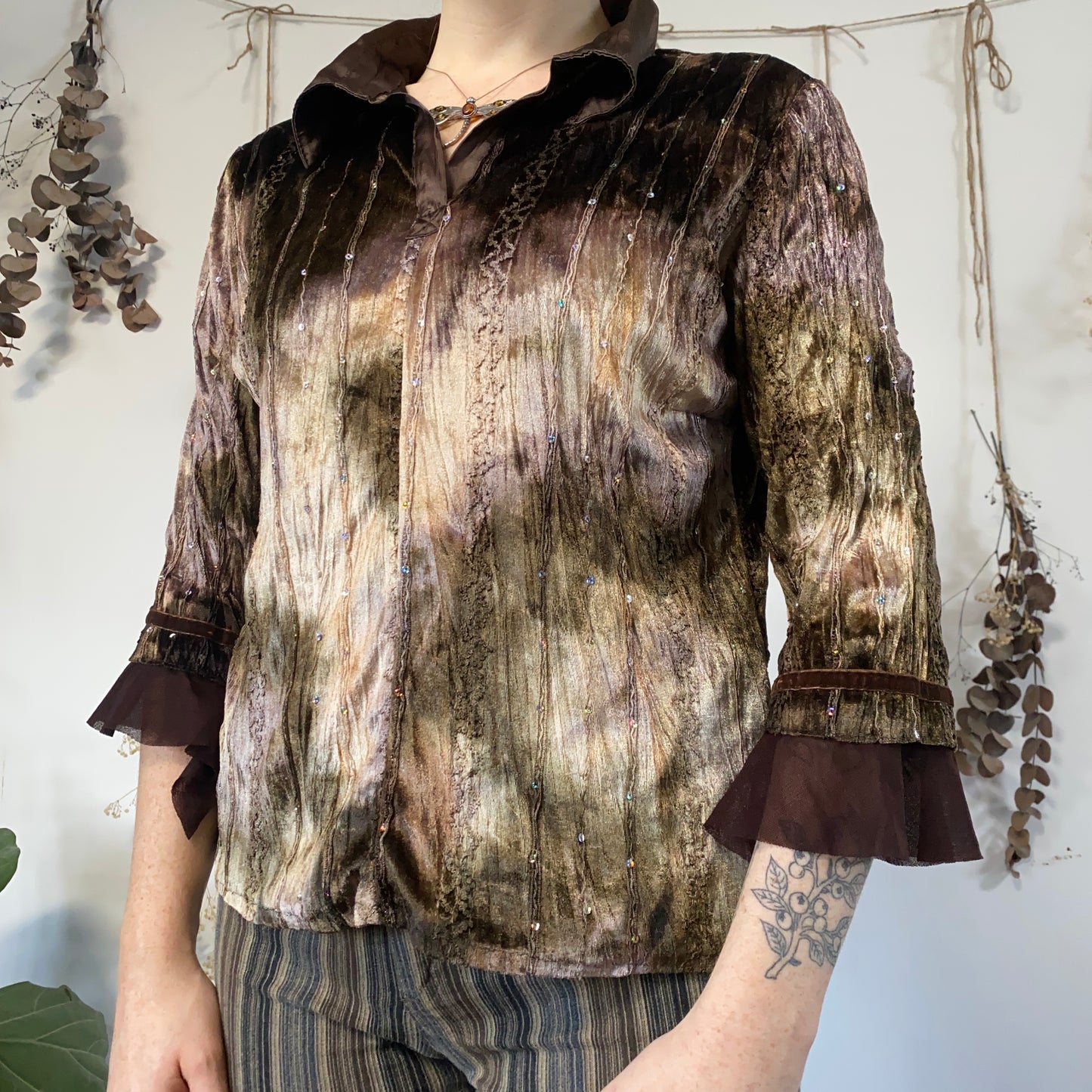 Velvet grunge top - size L