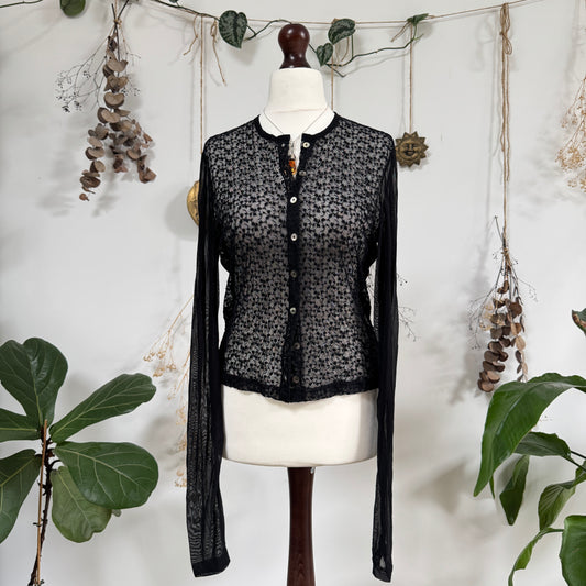 Black mesh top - size M