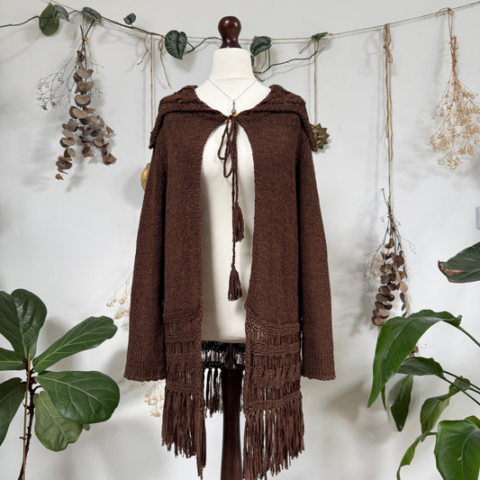 Brown knit cardigan - size L/XL