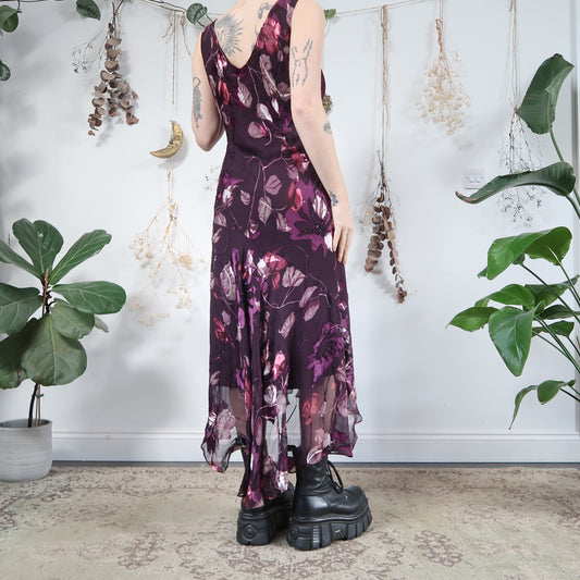 Purple floral dress - size L