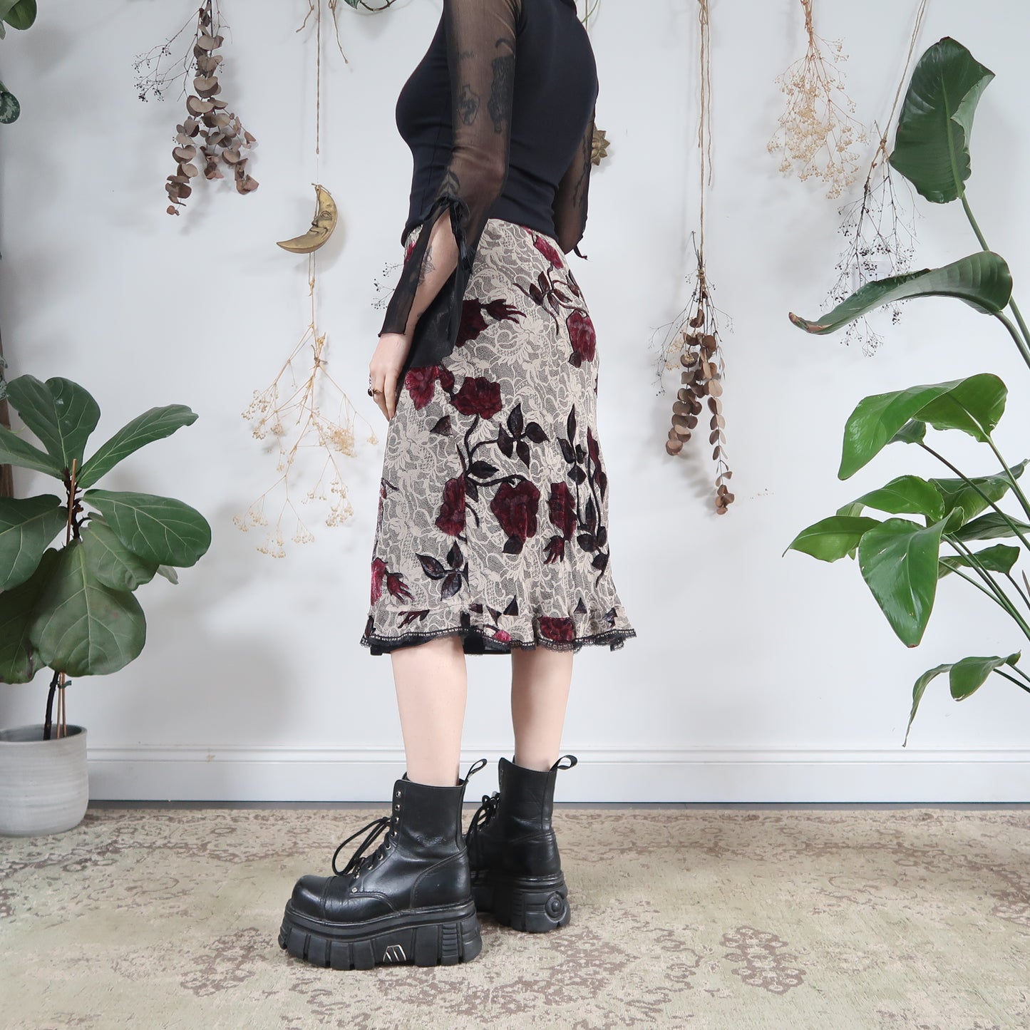 Velvet embossed skirt - size S/M