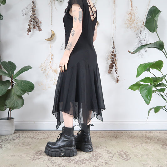 Black beaded dress - size L