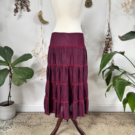Purple tiered skirt - size L