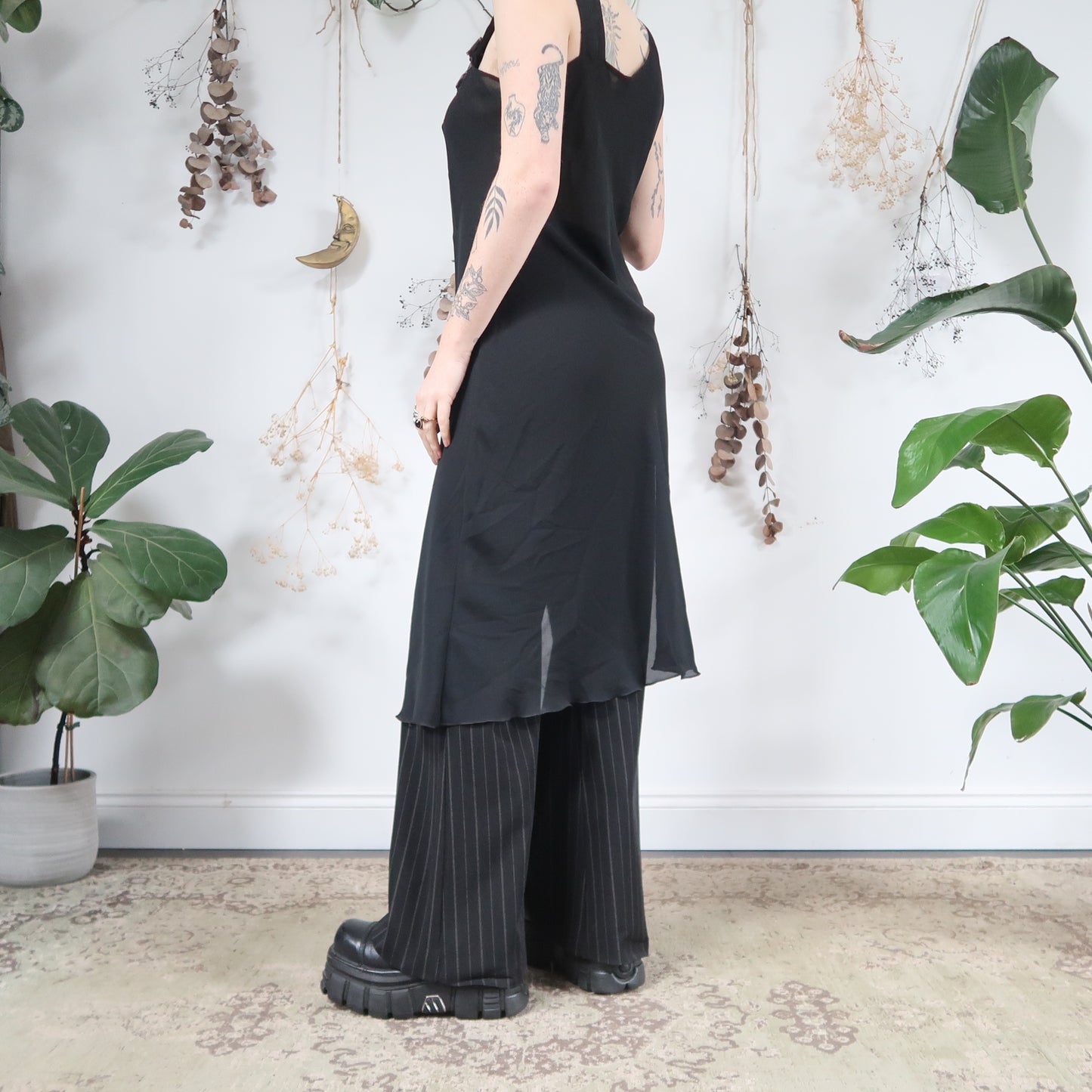 Black slip dress - size M/L