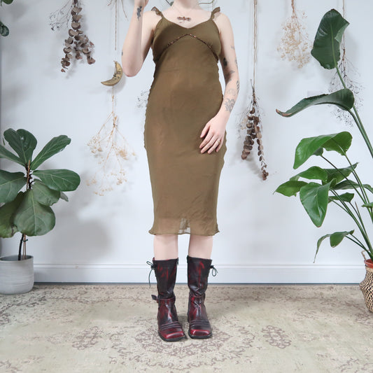 Olive midi dress - size S