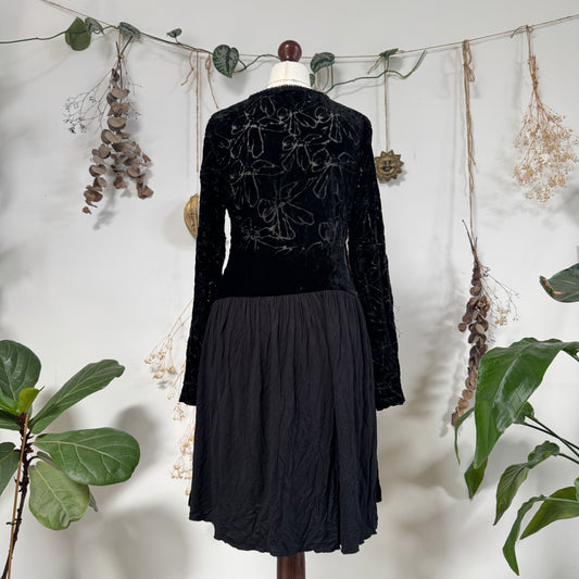 Velvet long sleeve dress - size L