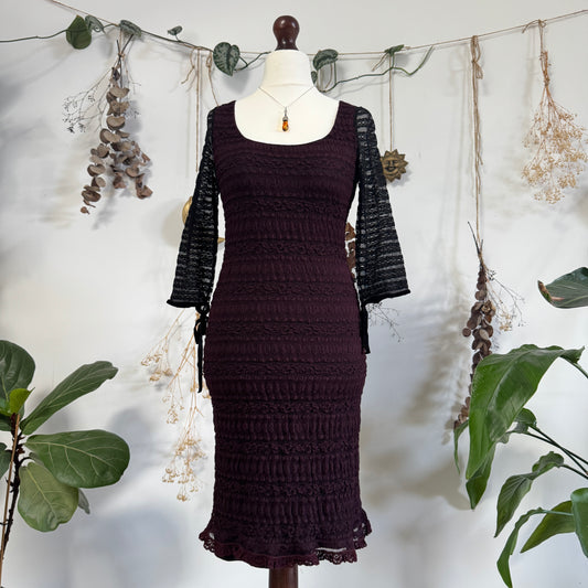 Purple black lace dress - size M