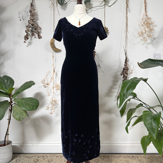Blue velvet dress - size S
