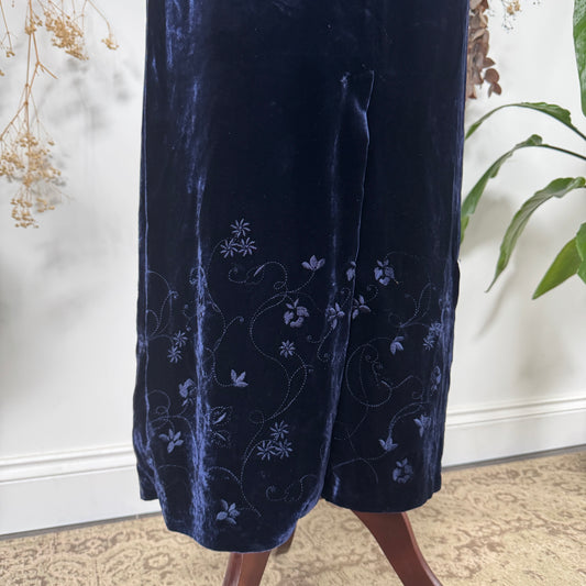 Blue velvet dress - size S