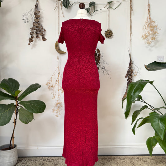 Laura Ashley red floral dress - size S