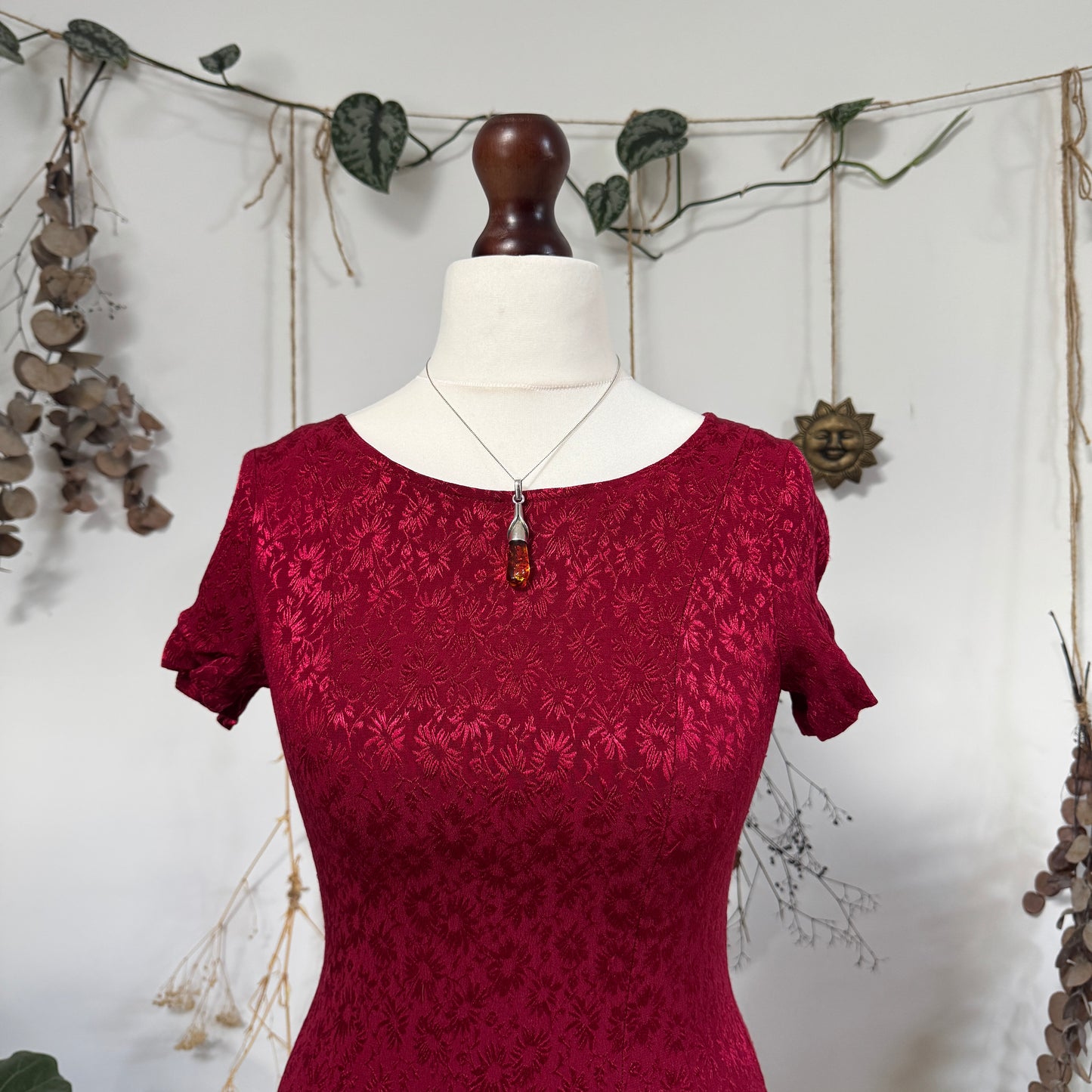 Laura Ashley red floral dress - size S