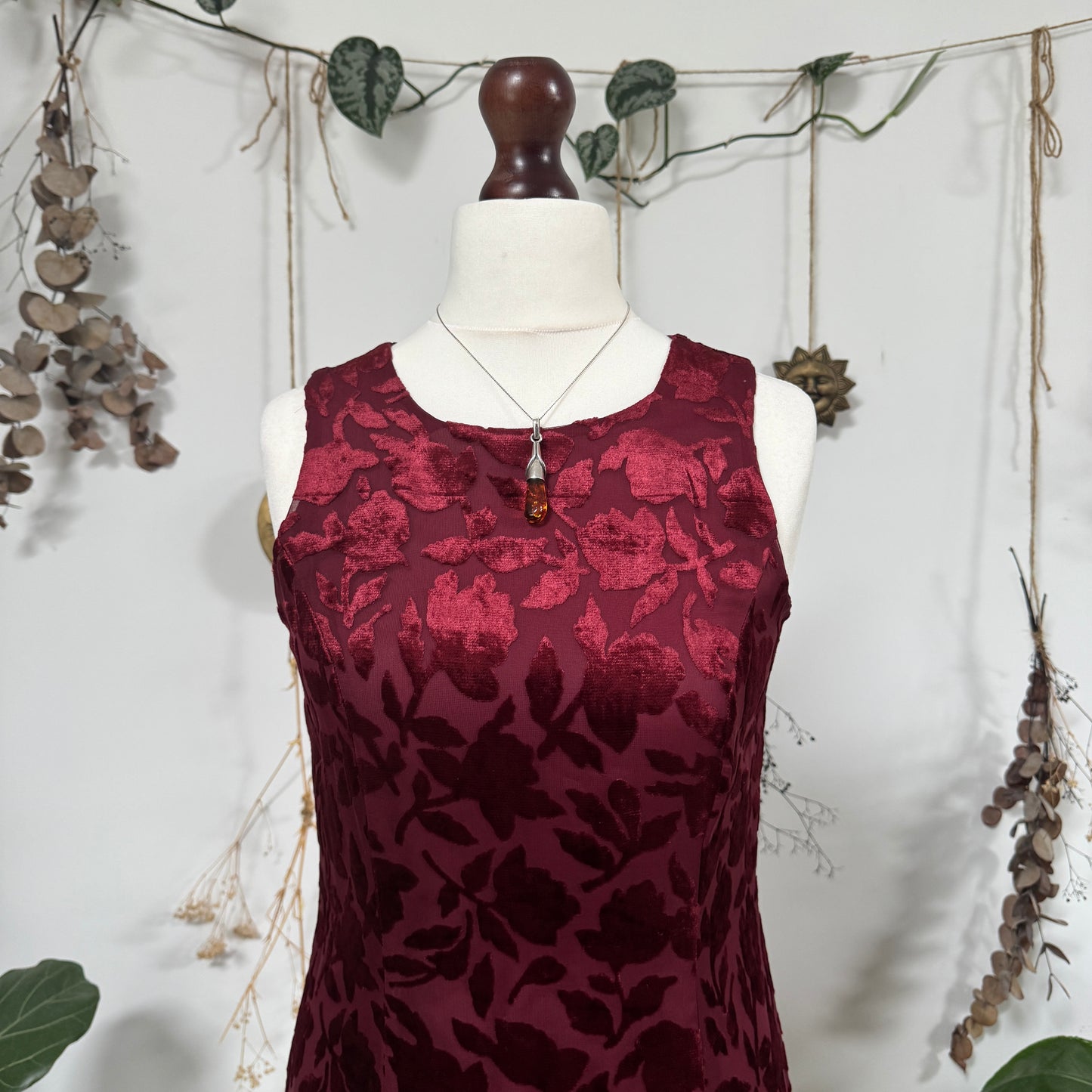 Wine red velvet dress - size M