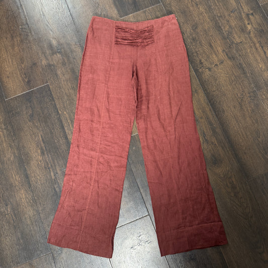 Brick red linen trousers - size M