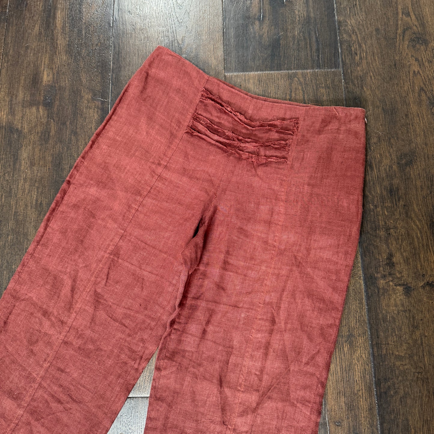 Brick red linen trousers - size M