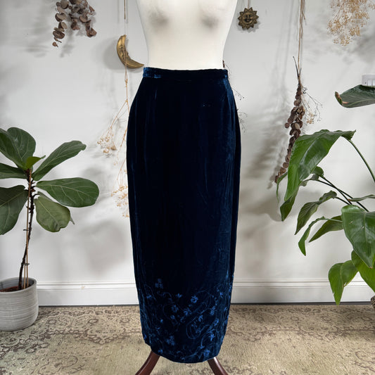 Blue velvet skirt - size M