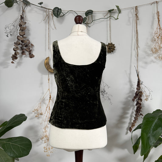 Green velvet top - size M