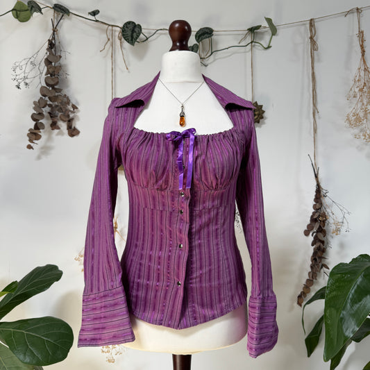 Purple striped shirt - size M