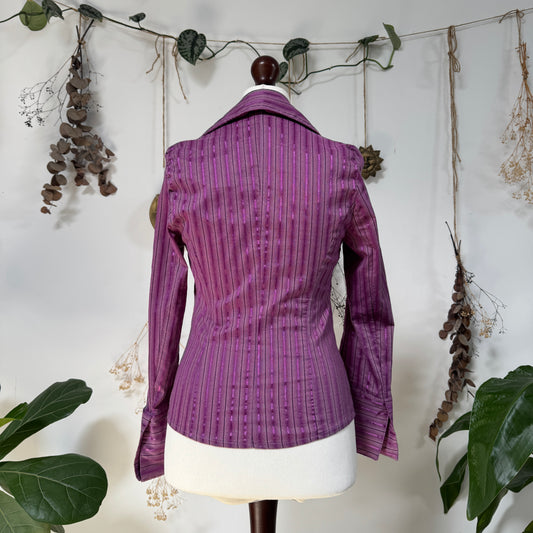 Purple striped shirt - size M