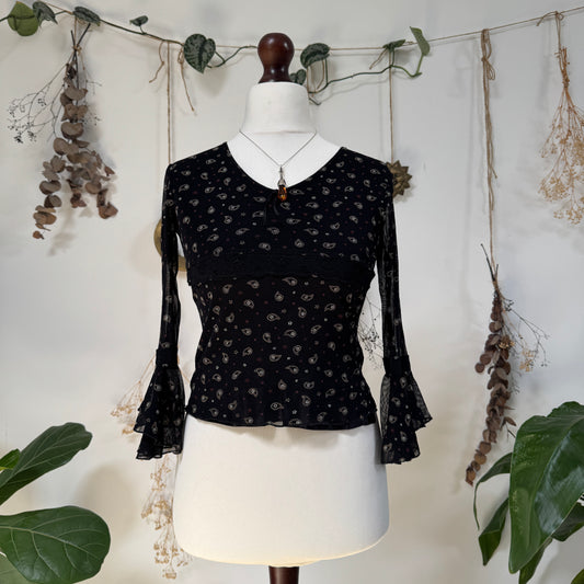 Black mesh top - size XS/S