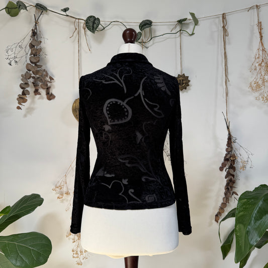 Black velvet shirt - size M