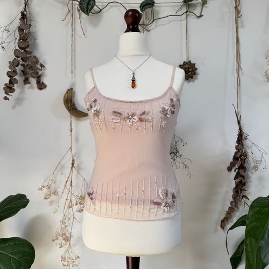 Beaded mesh cami - size M