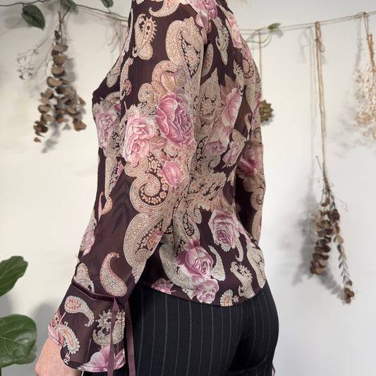 Purple paisley blouse - size M