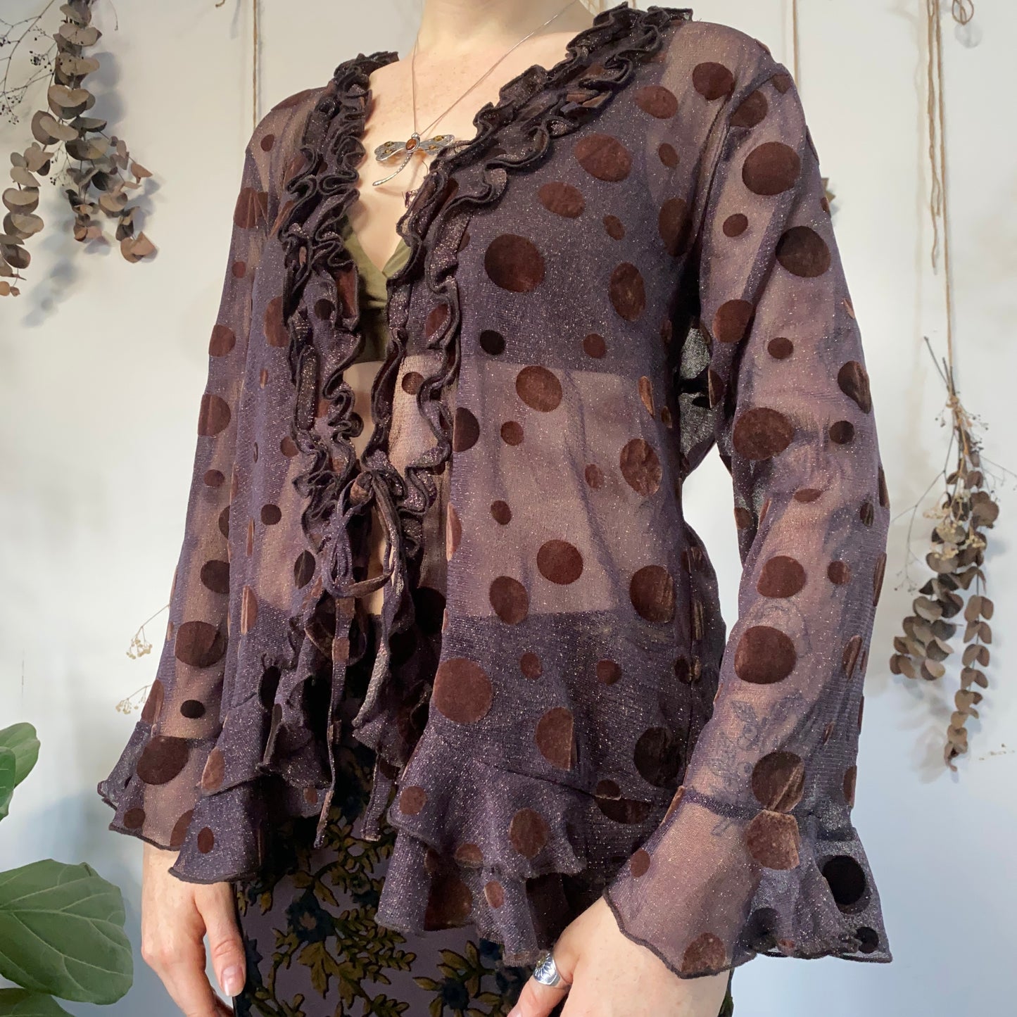 Mesh cardi top - size XL