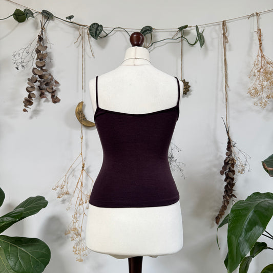 Purple embroidered cami - size S/M