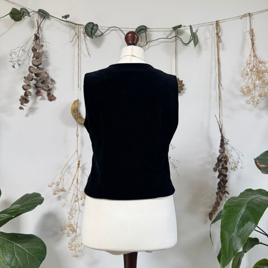 Black velvet waistcoat - size M