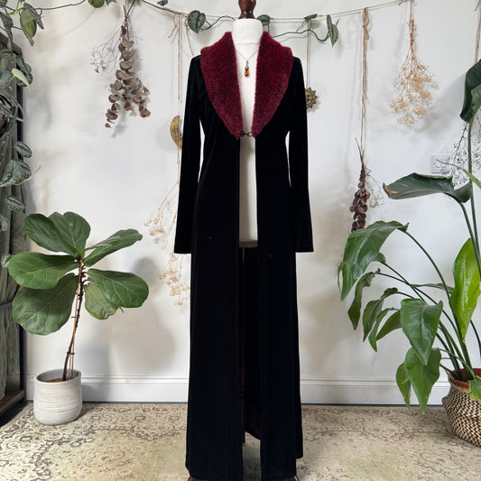 Black velvet duster - size M