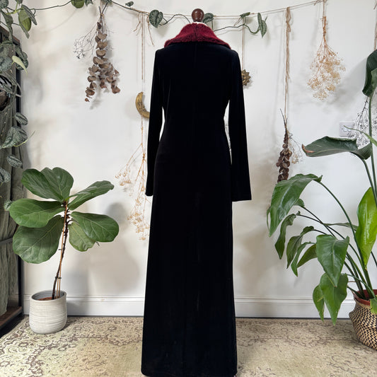 Black velvet duster - size M