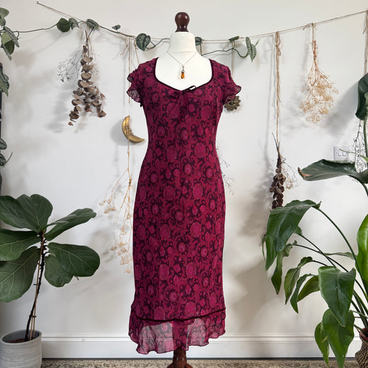 Purple floral dress - size M