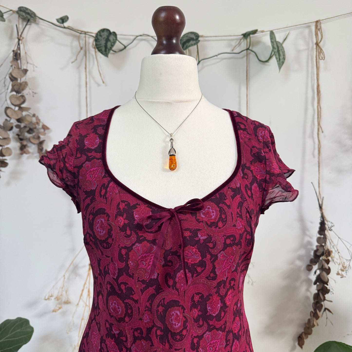 Purple floral dress - size M