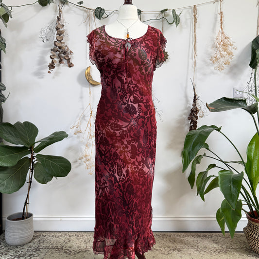 Silk raspberry dress - size L