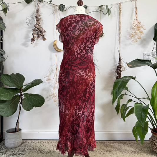Silk raspberry dress - size L