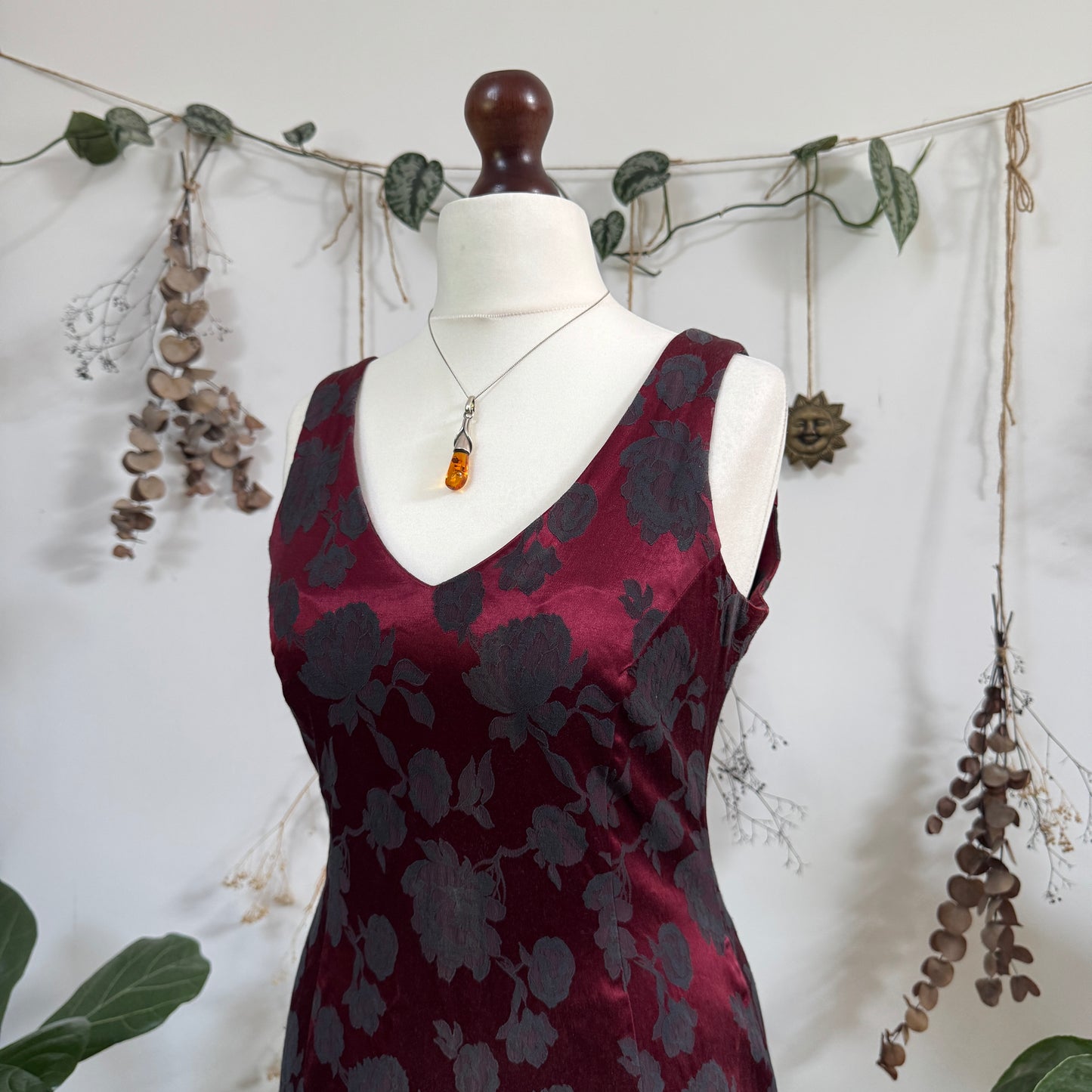 Red floral dress - size M