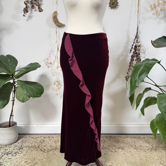 Wine red velvet skirt - size M/L