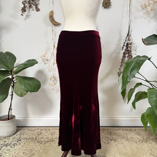 Wine red velvet skirt - size M/L