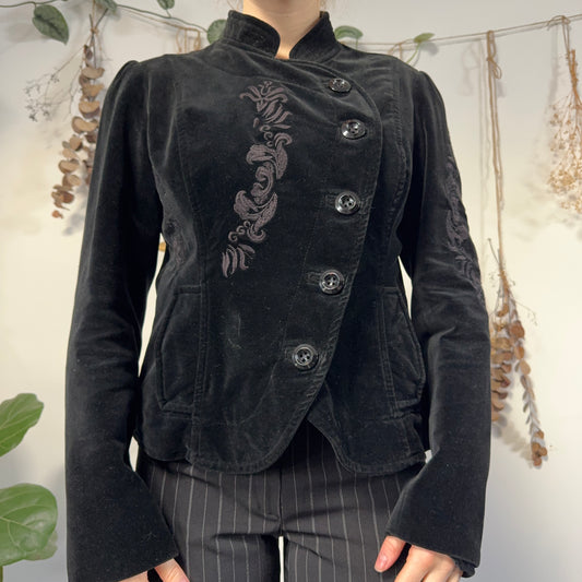 Asymmetric velvet jacket - size M/L