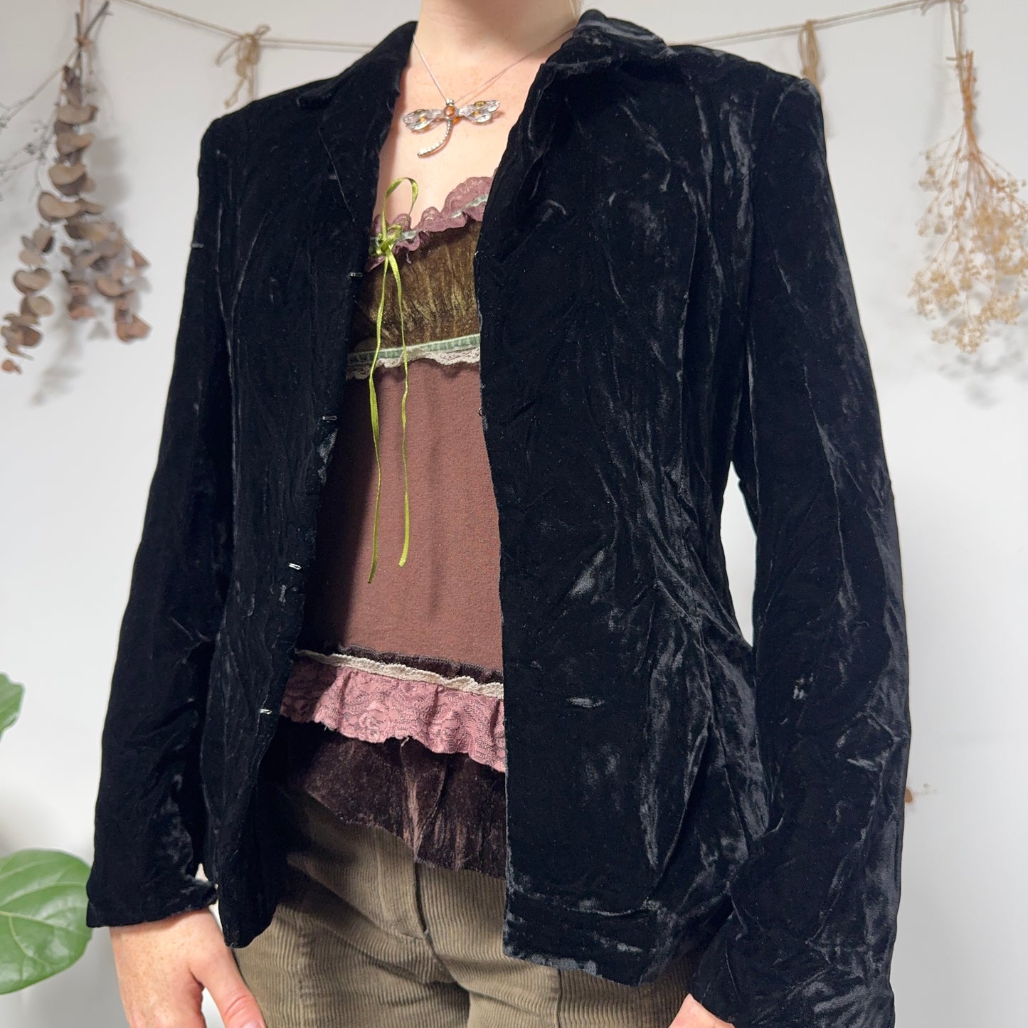 Black velvet jacket - size M
