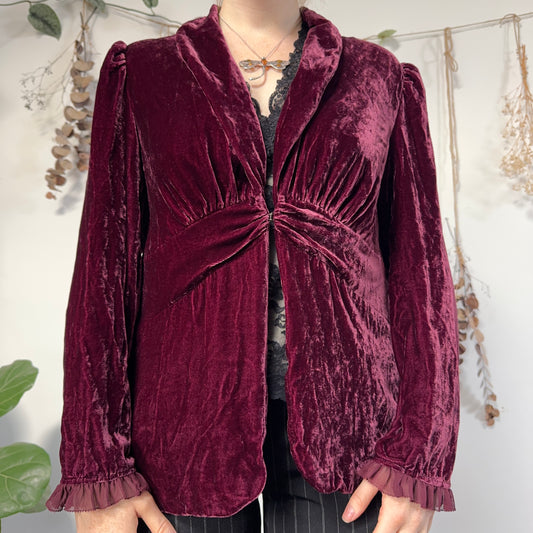 Purple velvet jacket - size L