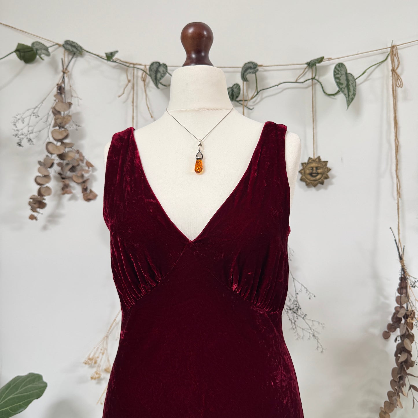 Deep red velvet dress - size M