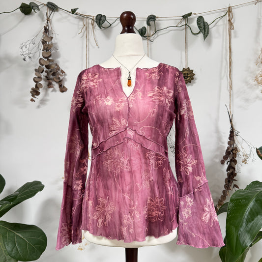 Pink mesh top - size L