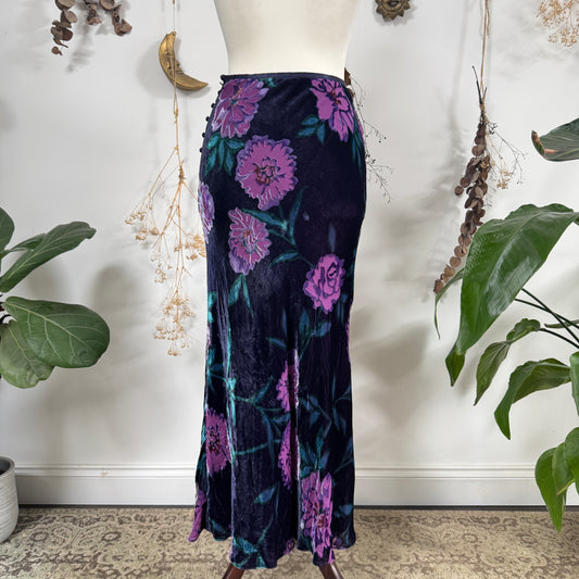 Purple velvet skirt - size S