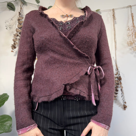 Purple mesh knit two piece - size M